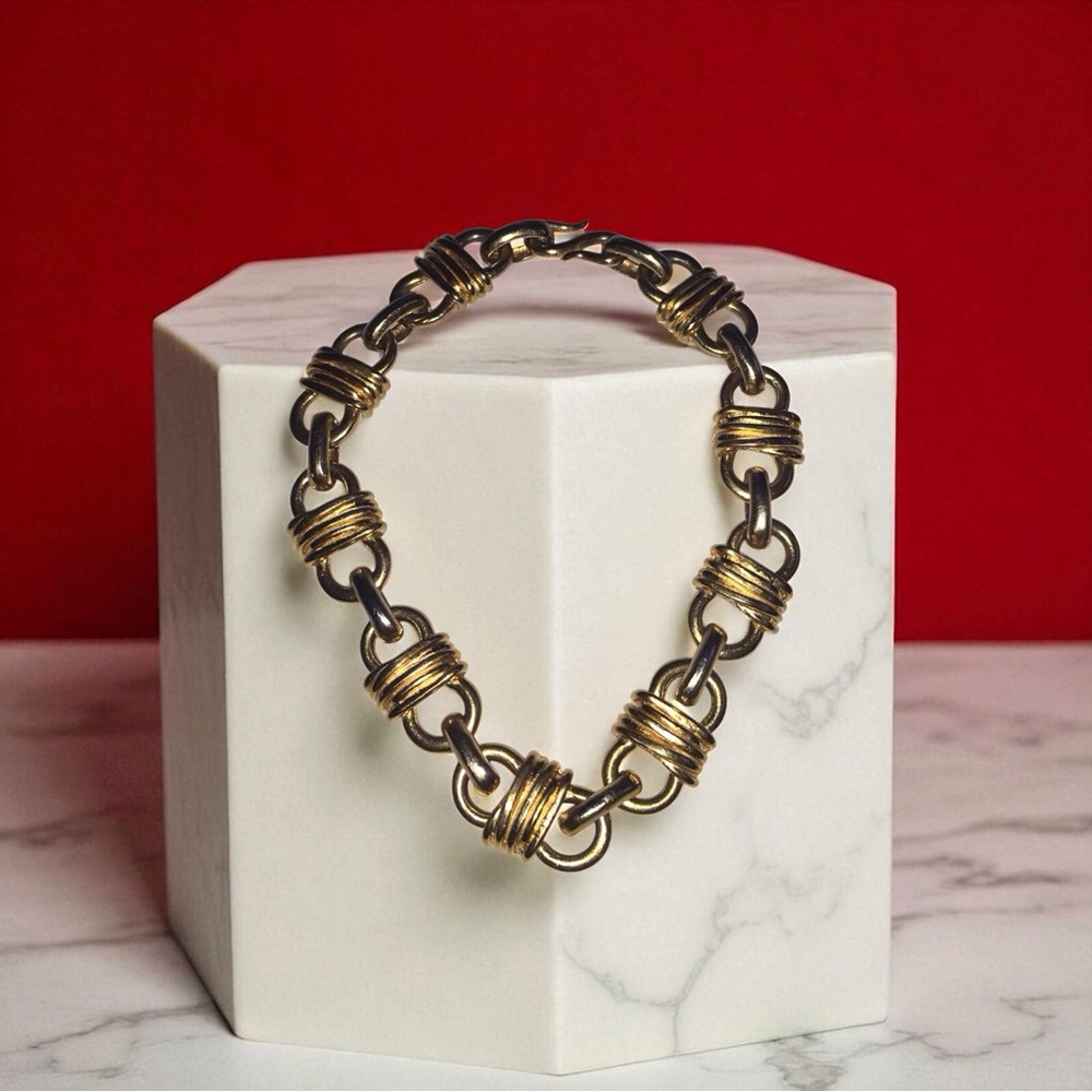 Vintage Elegant Two-Tone Chain Necklace
